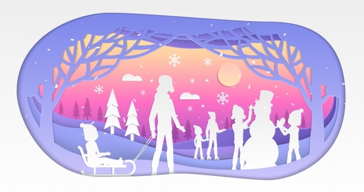 Papercut winter holiday